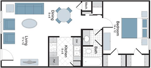 Magnolia - One Bedroom / One Bath floor plan